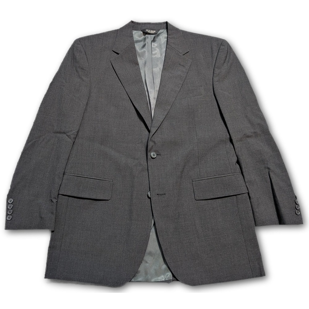 Jos. A. Bank Mens Blazer Gray 40R Worsted Wool Lined Notch Lapel Inner Pockets